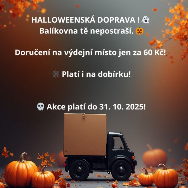🎃 Strašidelně výhodná doprava s Balíkovnou! Jen do 31. 10. 2025 doručíme tvůj balíček na výdejní místo za pouhých 60 Kč –...