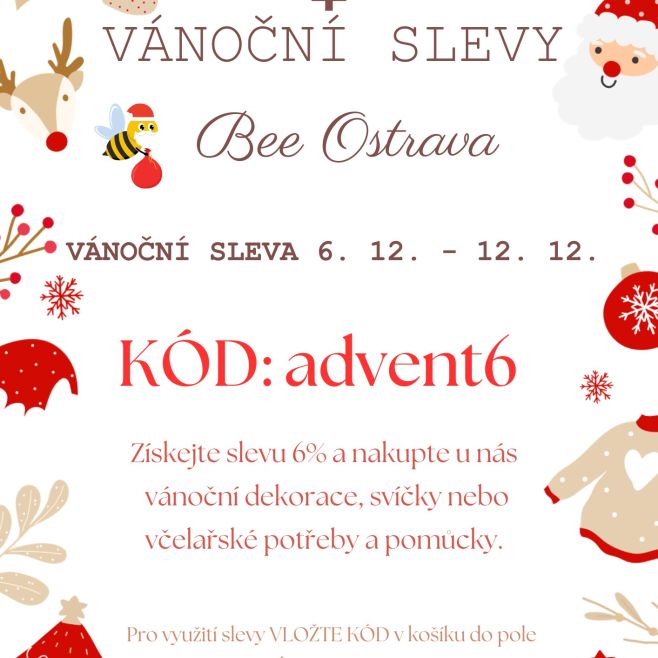 🎅 První adventní sleva je tu! Od 6. 12. do 12. 12. můžete na našem e-shopu využít 6% slevu na celý nákup. Stačí při...